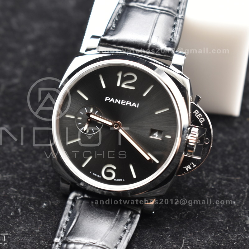 PAM1250 Luminor Due 42mm VSF Best Edition Gray Dial on Black Leather Strap P900